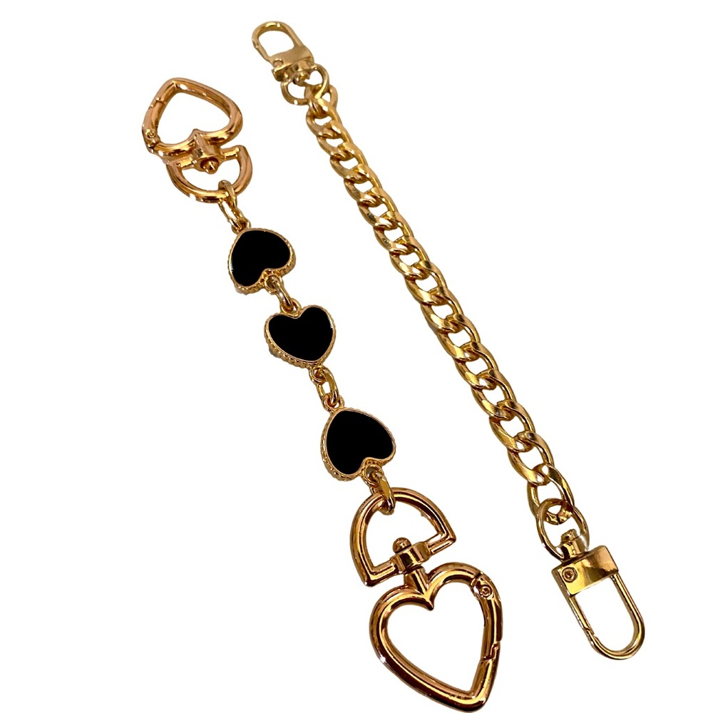 2 unbranded gold-tone bracelet chains